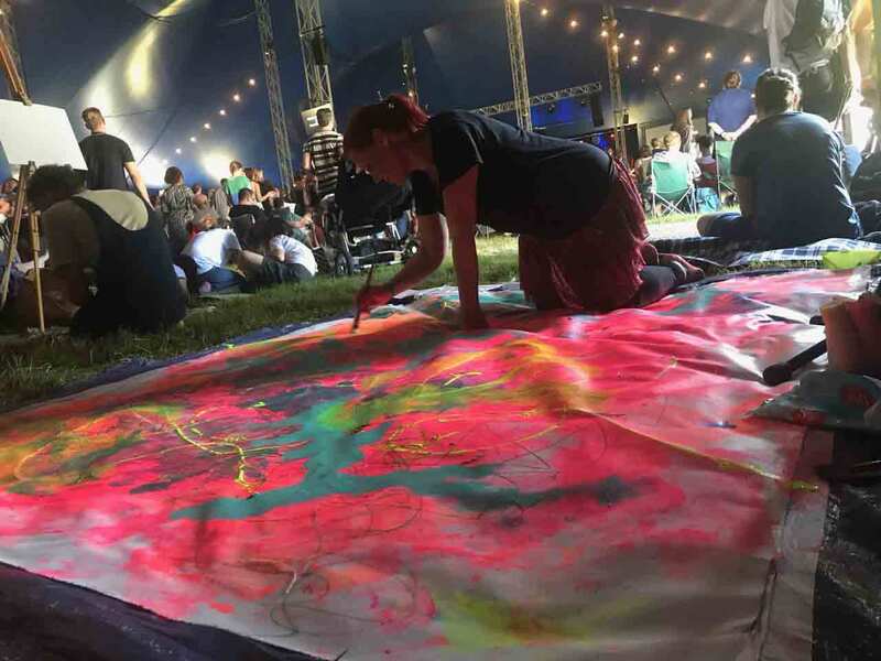 Expressive live worship art at David's Tent